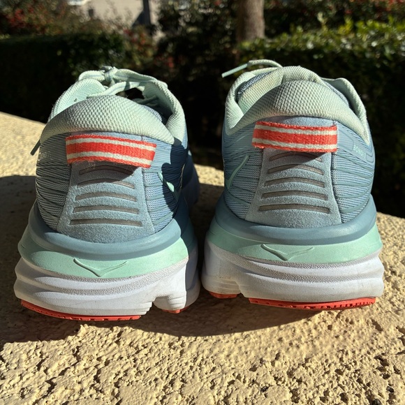Hoka Women's Bondi 7 Road Running Shoes size 7.5 wide Blue Fog/Blue Glass - Picture 7 of 14